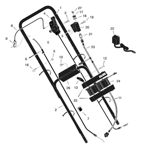 Handle Assembly Diagram and Parts List for 20745X194C 2001 Briggs and Stratton Lawn Mower